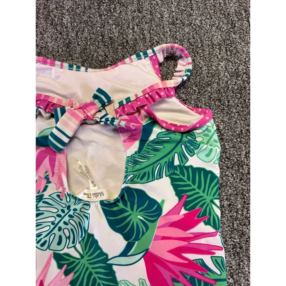 Matilda Jane Swimsuit Girls 6 Multi Tropical Floral Ruffle One Piece Swimwear
